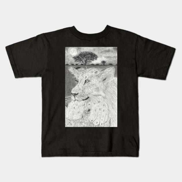 lioness Kids T-Shirt by SamsArtworks